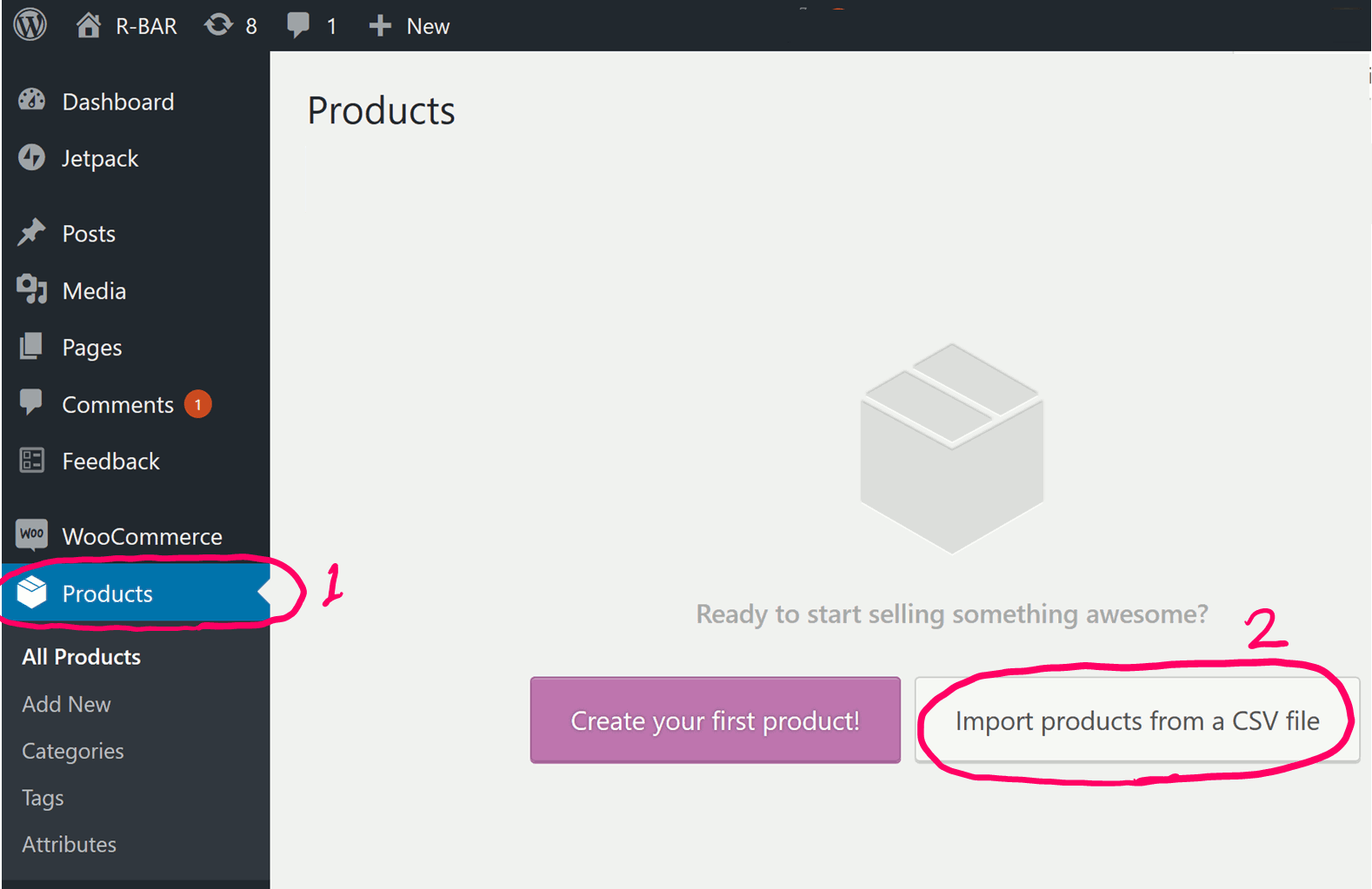 WooCommerce Fresh Install No Products